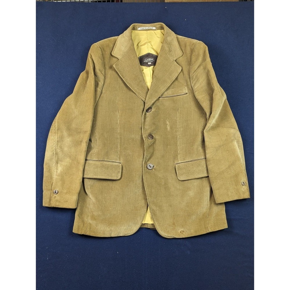 Vintage Cortefiel Jacket Mens 39 Brown Corduroy Western Blazer Sport Coat Cowboy